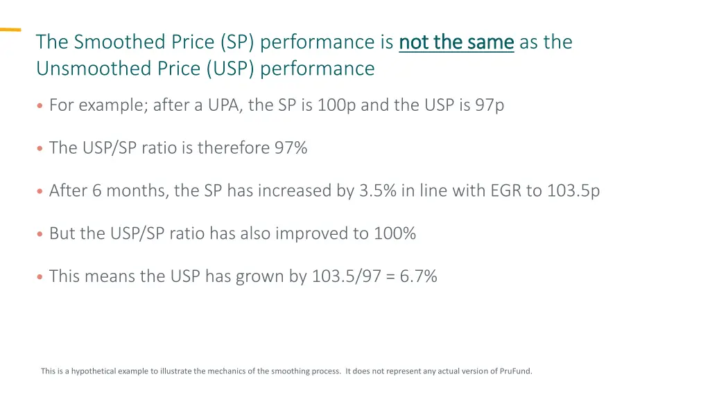 the smoothed price sp performance is not the same
