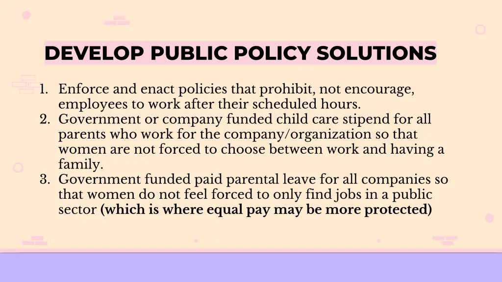 develop public policy solutions