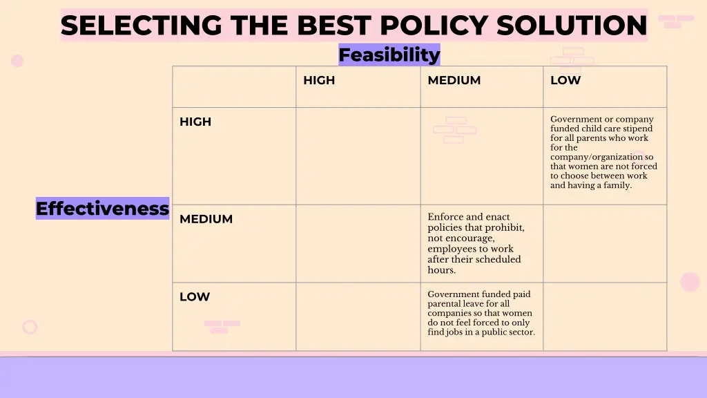 selecting the best policy solution feasibility