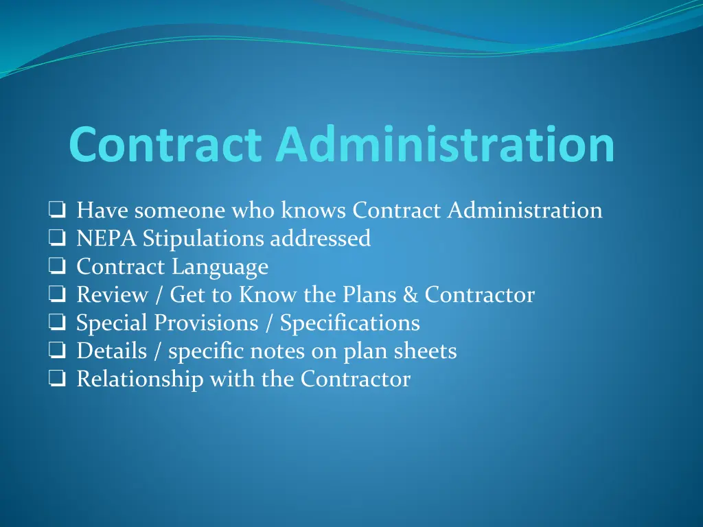 contract administration