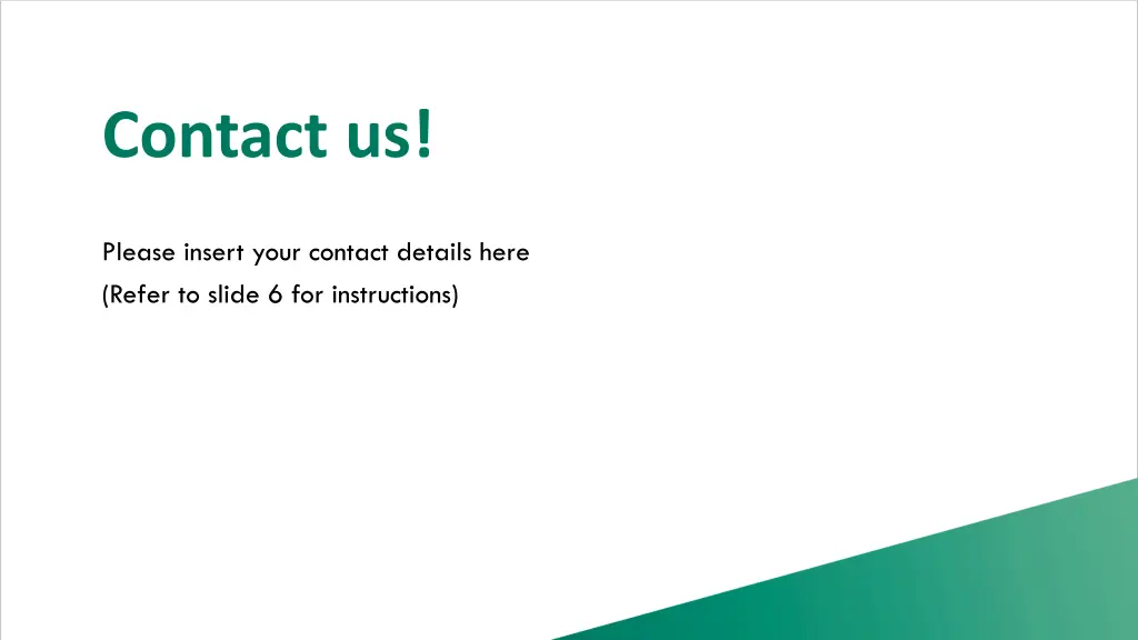 contact us
