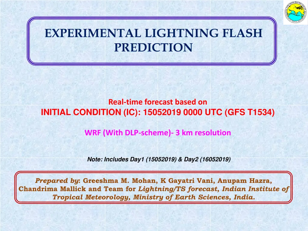 experimental lightning flash prediction