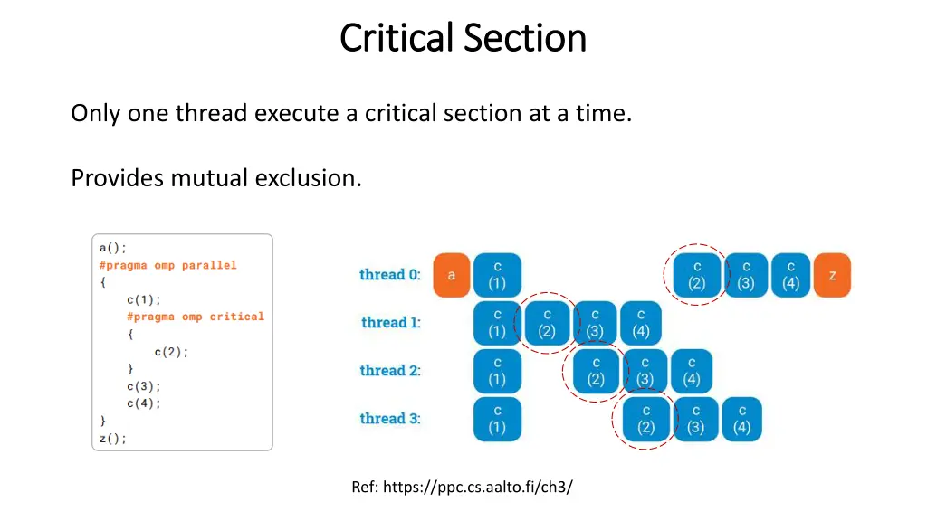 critical section critical section