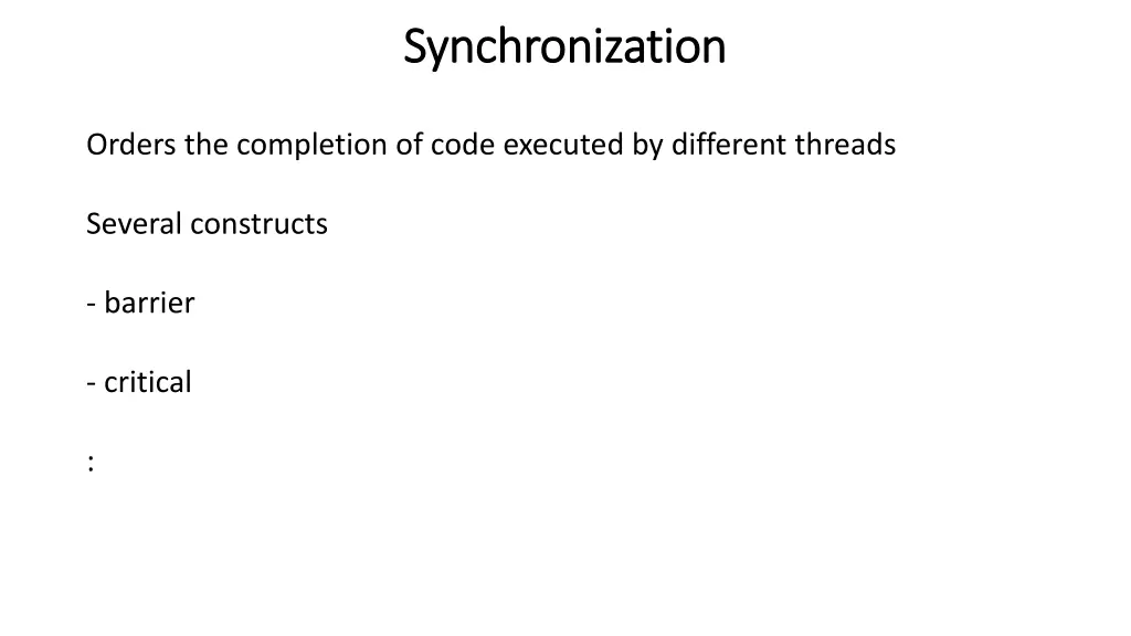 synchronization synchronization