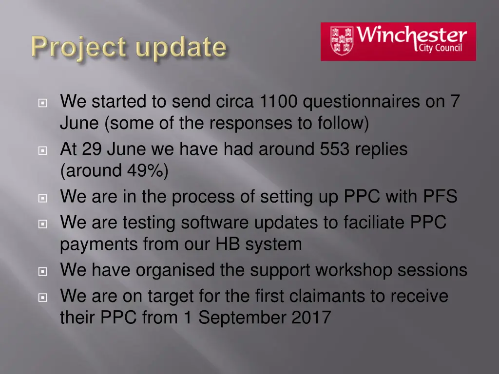 we started to send circa 1100 questionnaires