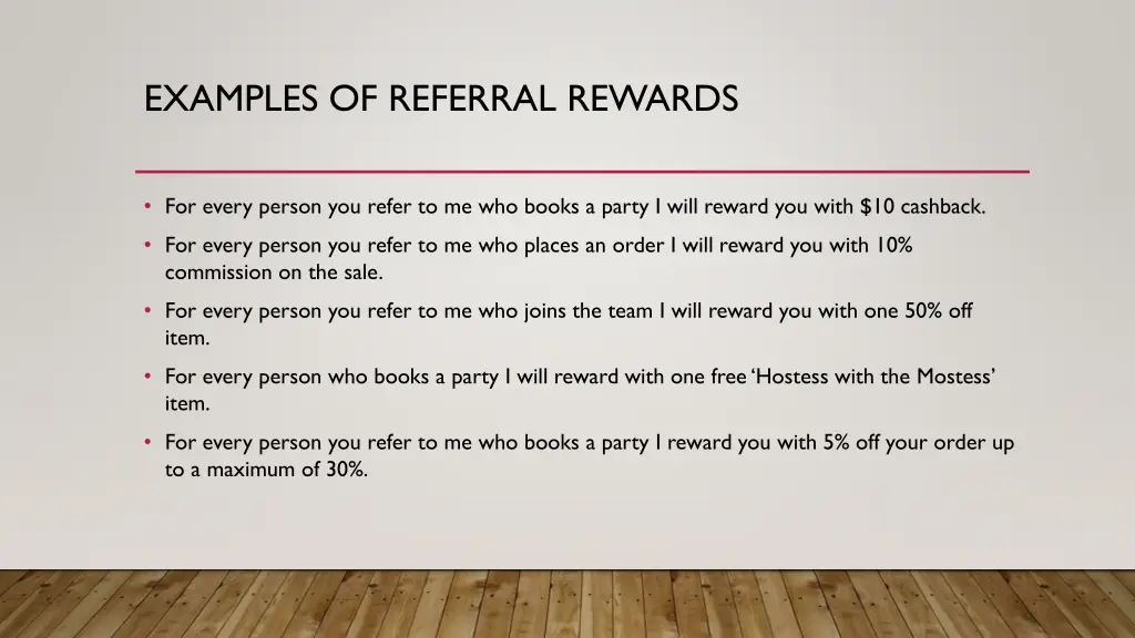 examples of referral rewards