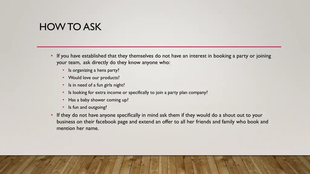 how to ask
