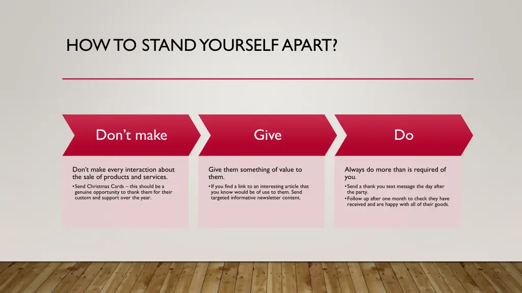 how to stand yourself apart