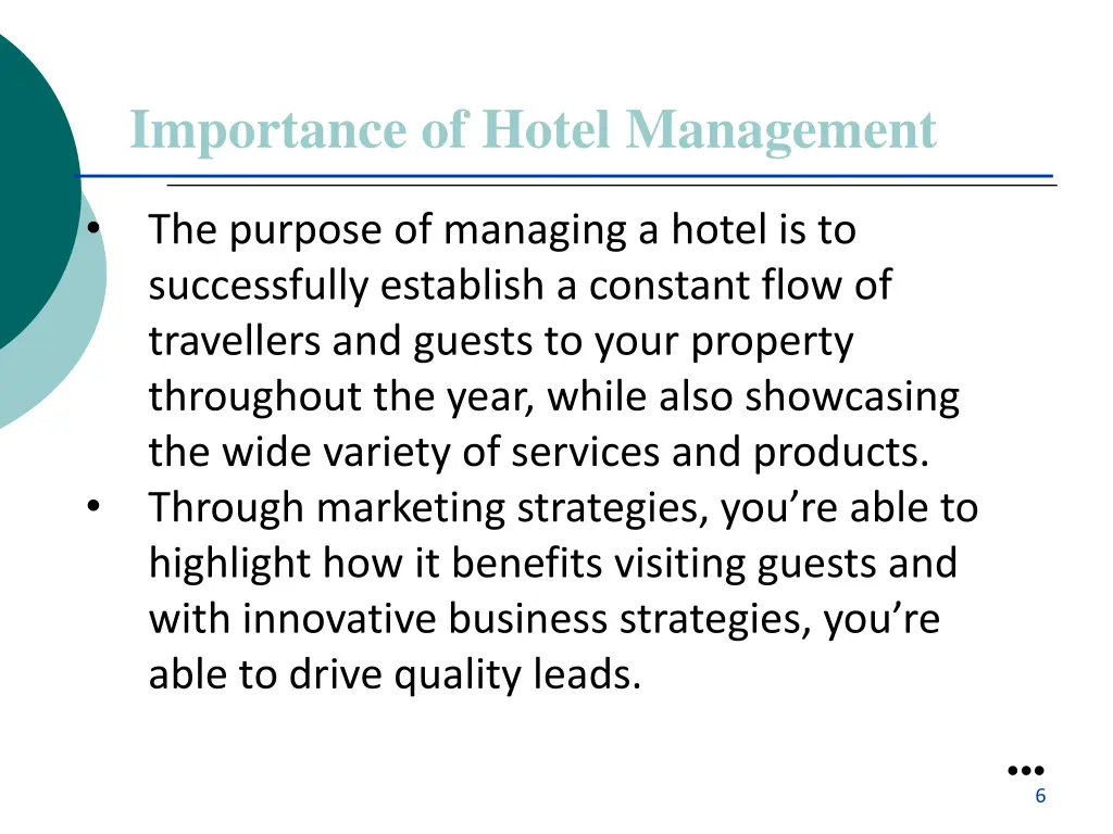 importance of hotel management