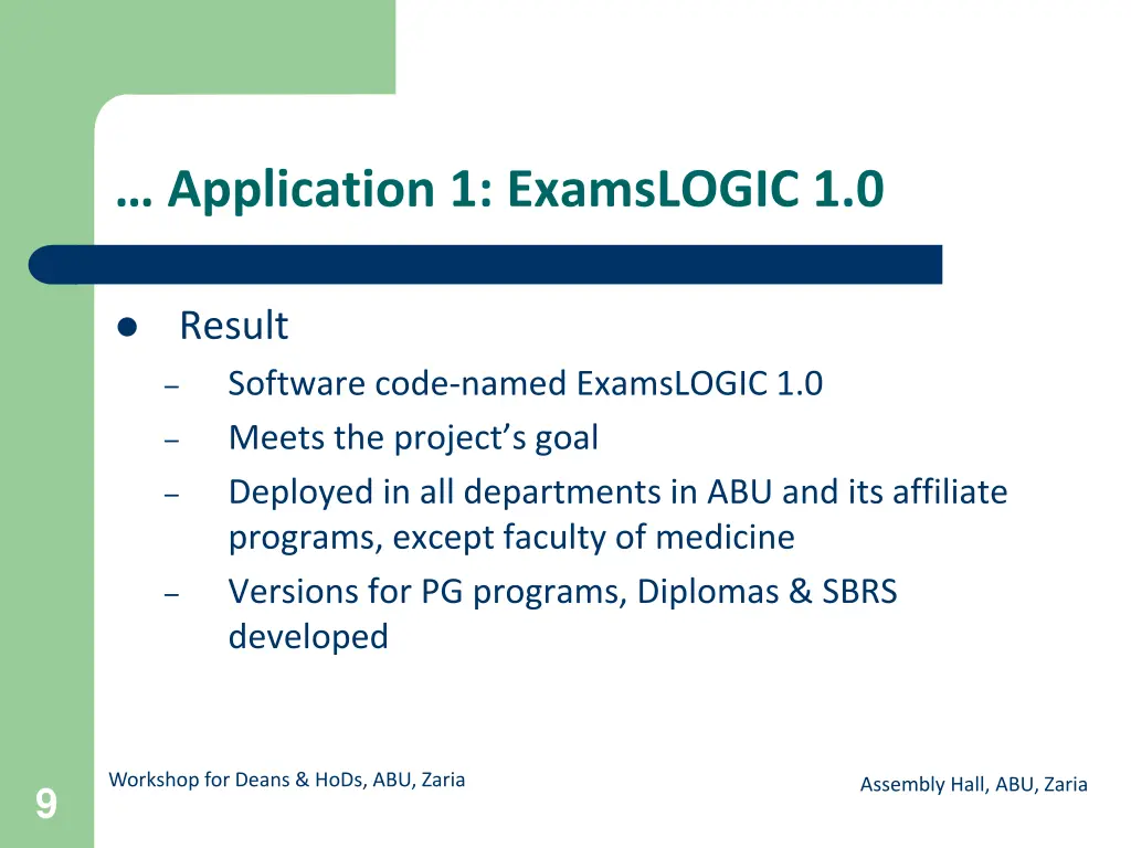 application 1 examslogic 1 0 3