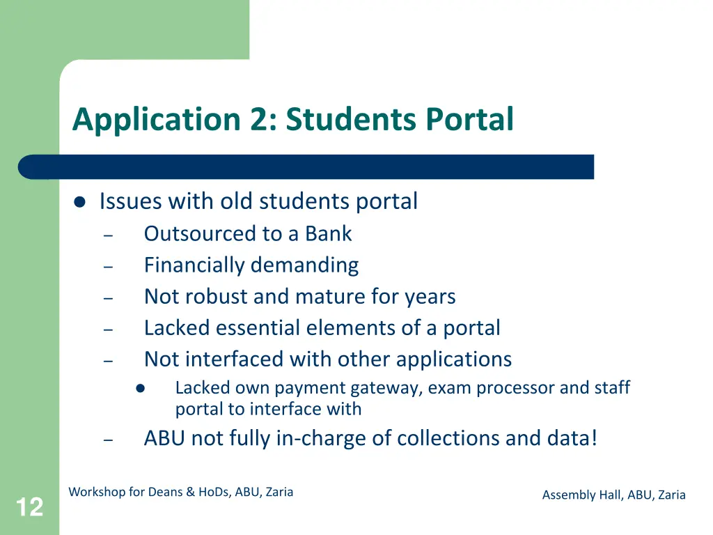 application 2 students portal