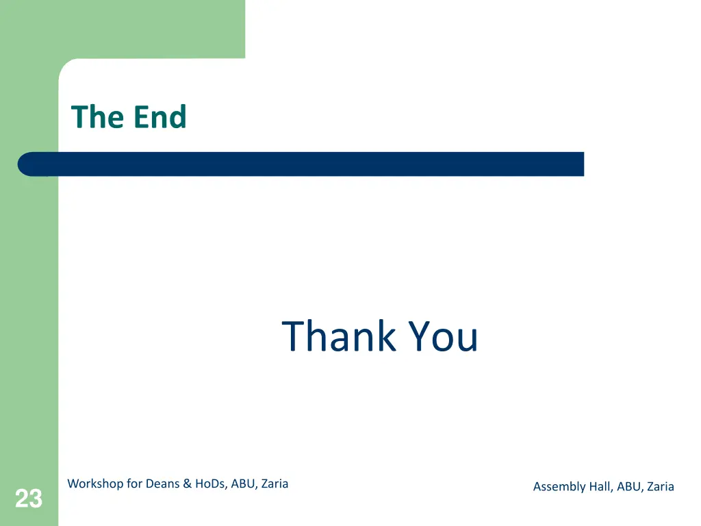 the end