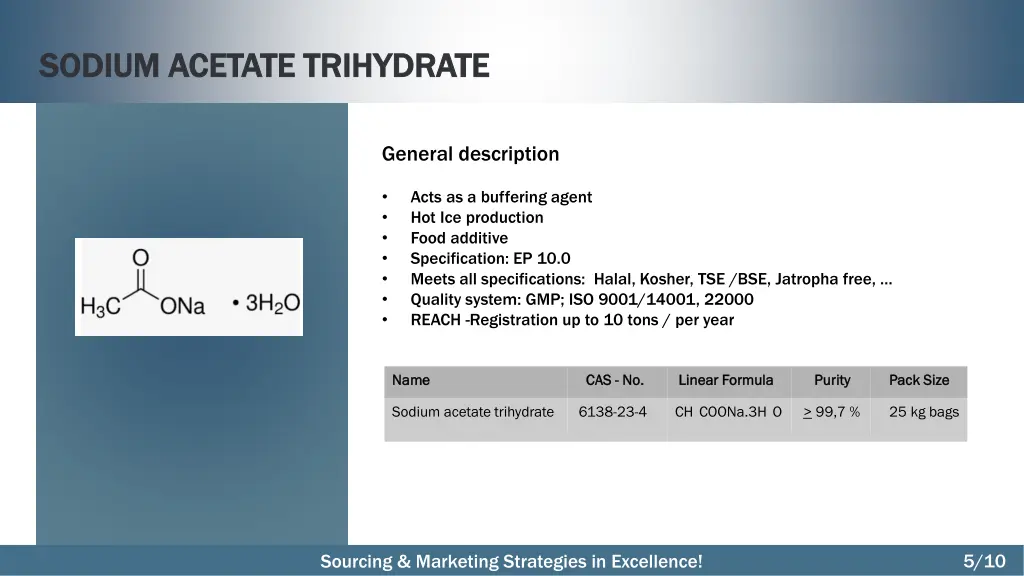 sodium acetate sodium acetate trihydrate