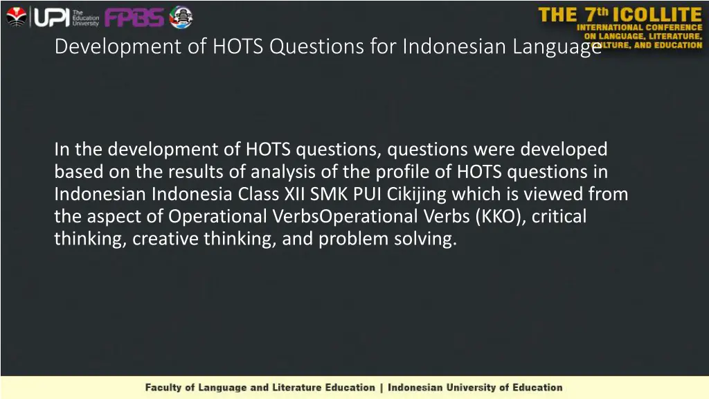 development of hots questions for indonesian