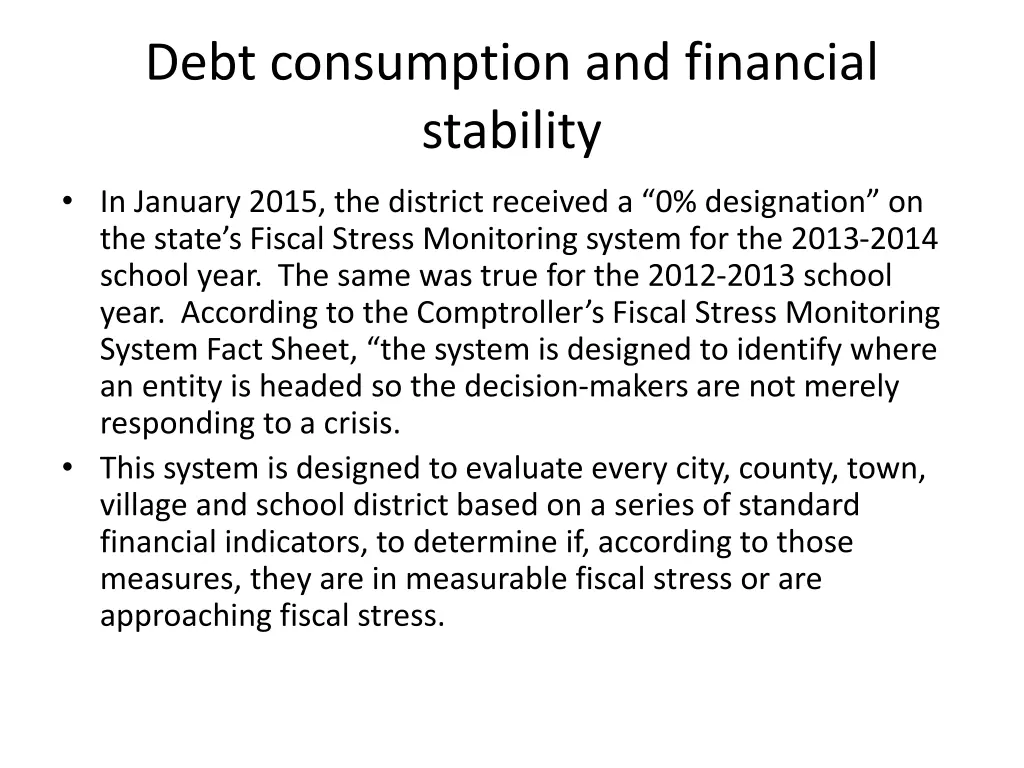 debt consumption and financial stability