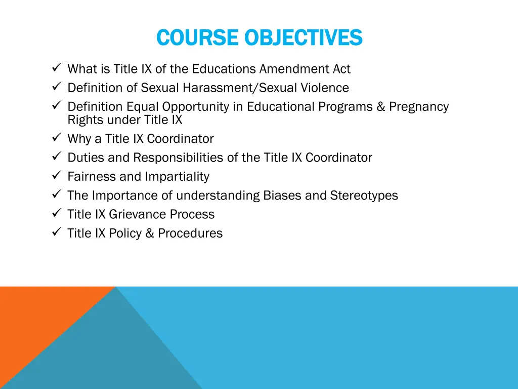 course objectives course objectives