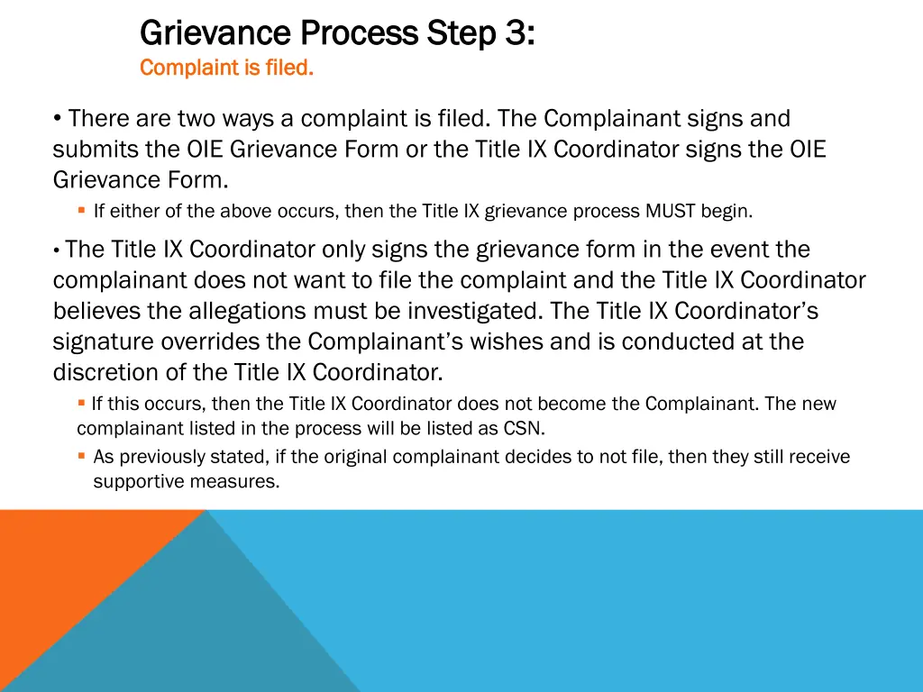 grievance process step 3 grievance process step