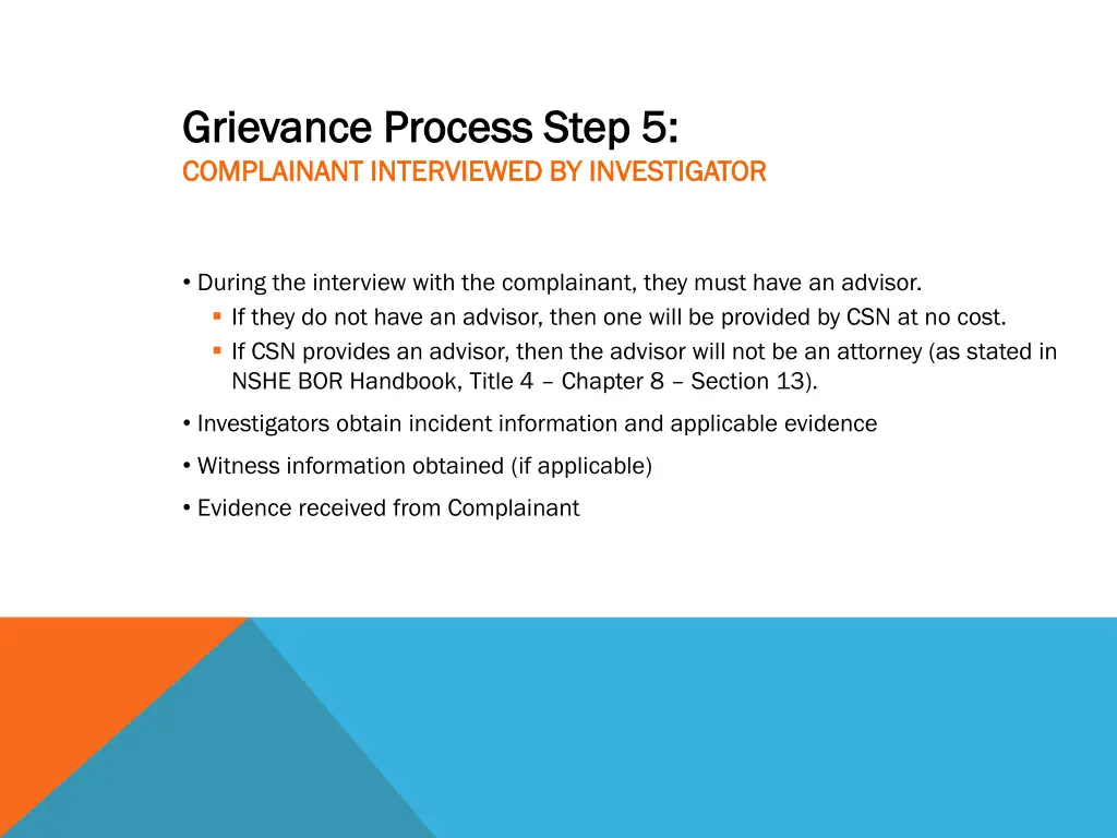 grievance process step 5 grievance process step