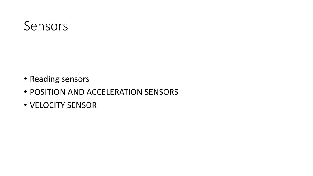 sensors