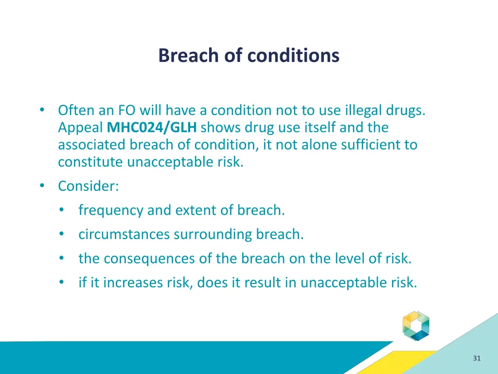 breach of conditions