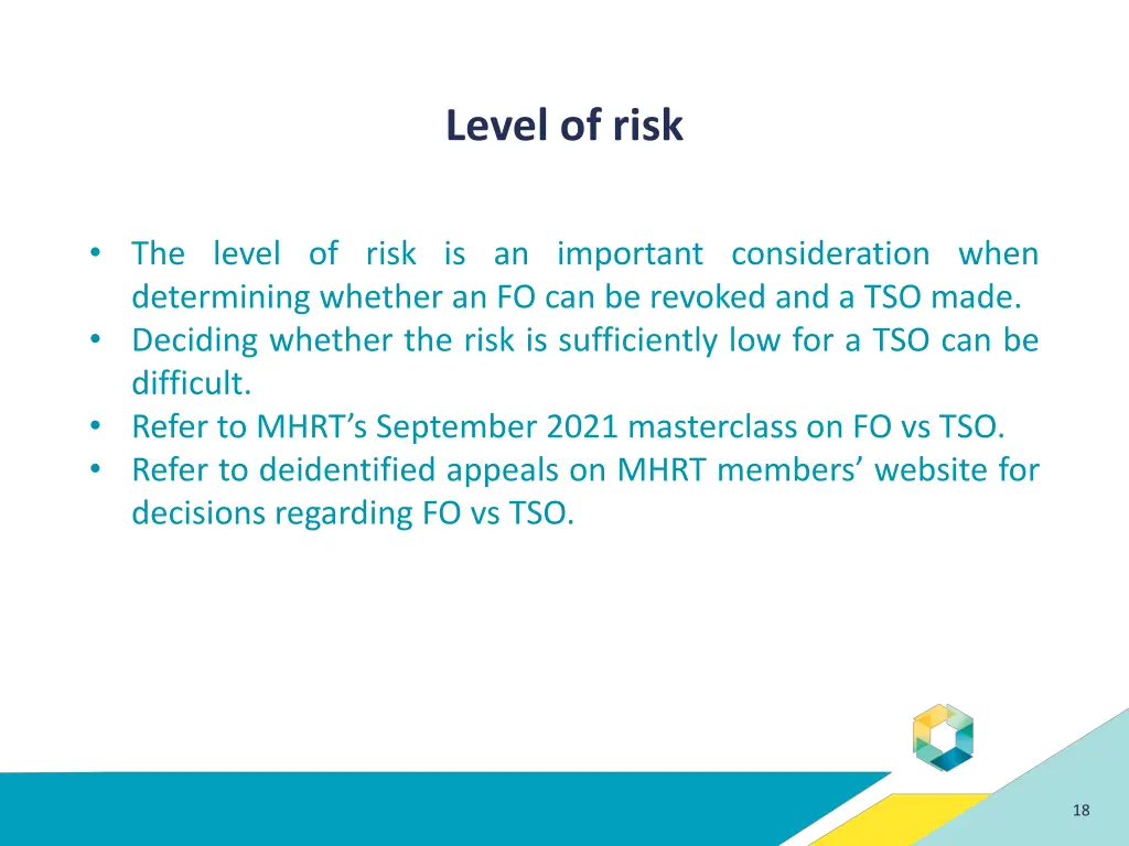 level of risk