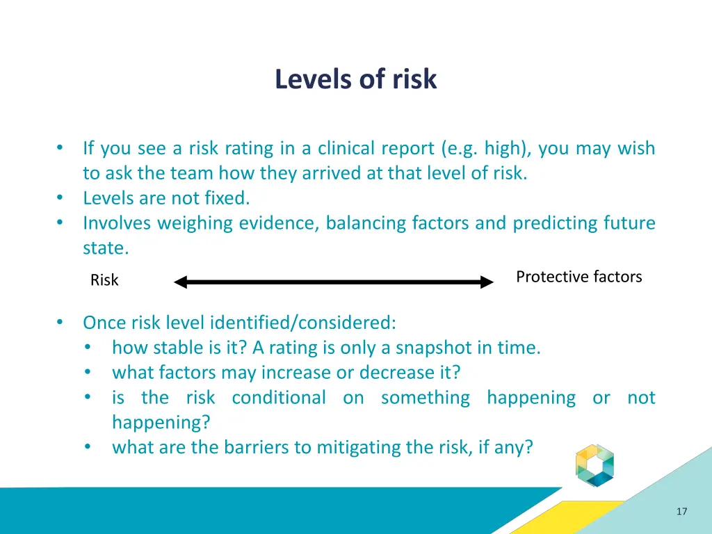levels of risk