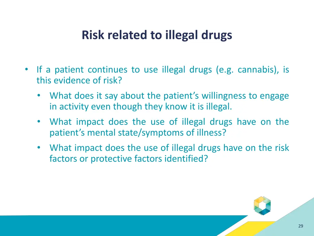 risk related to illegal drugs