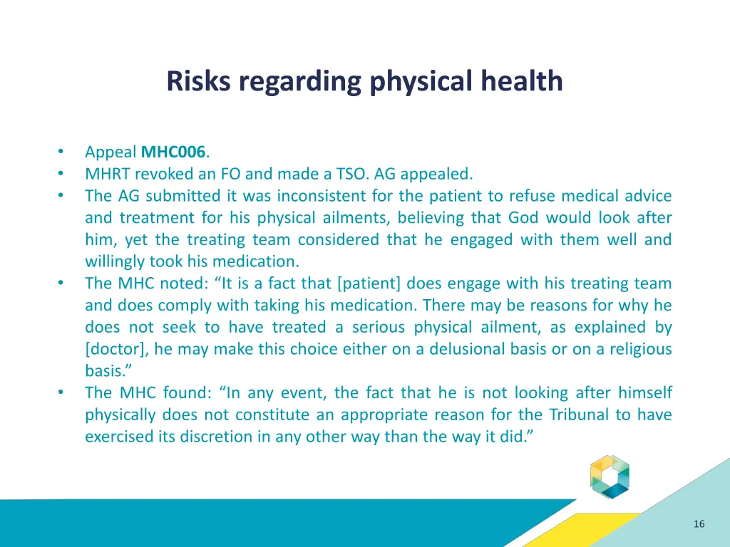 risks regarding physical health