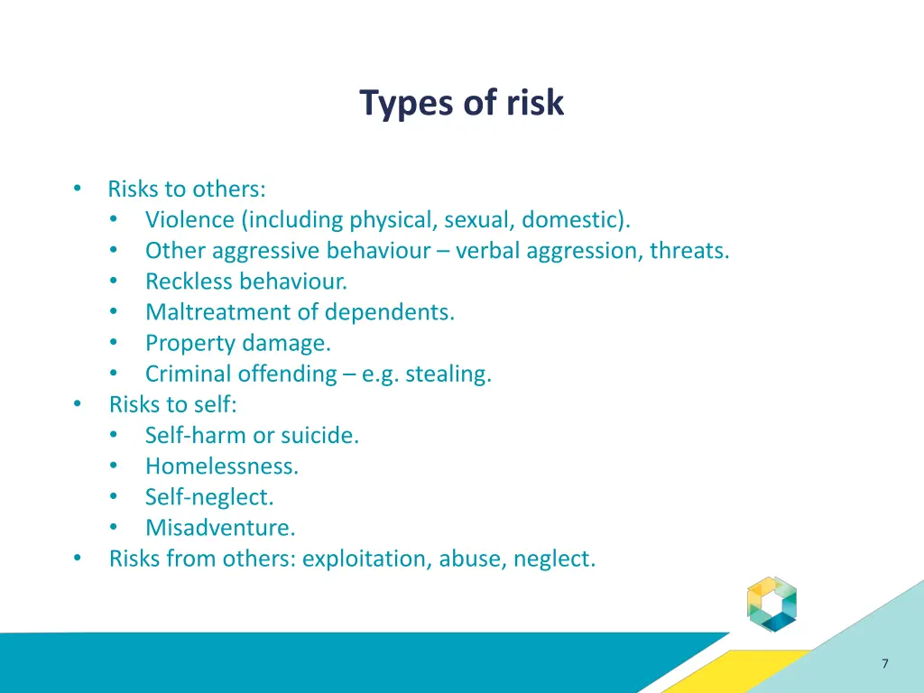 types of risk