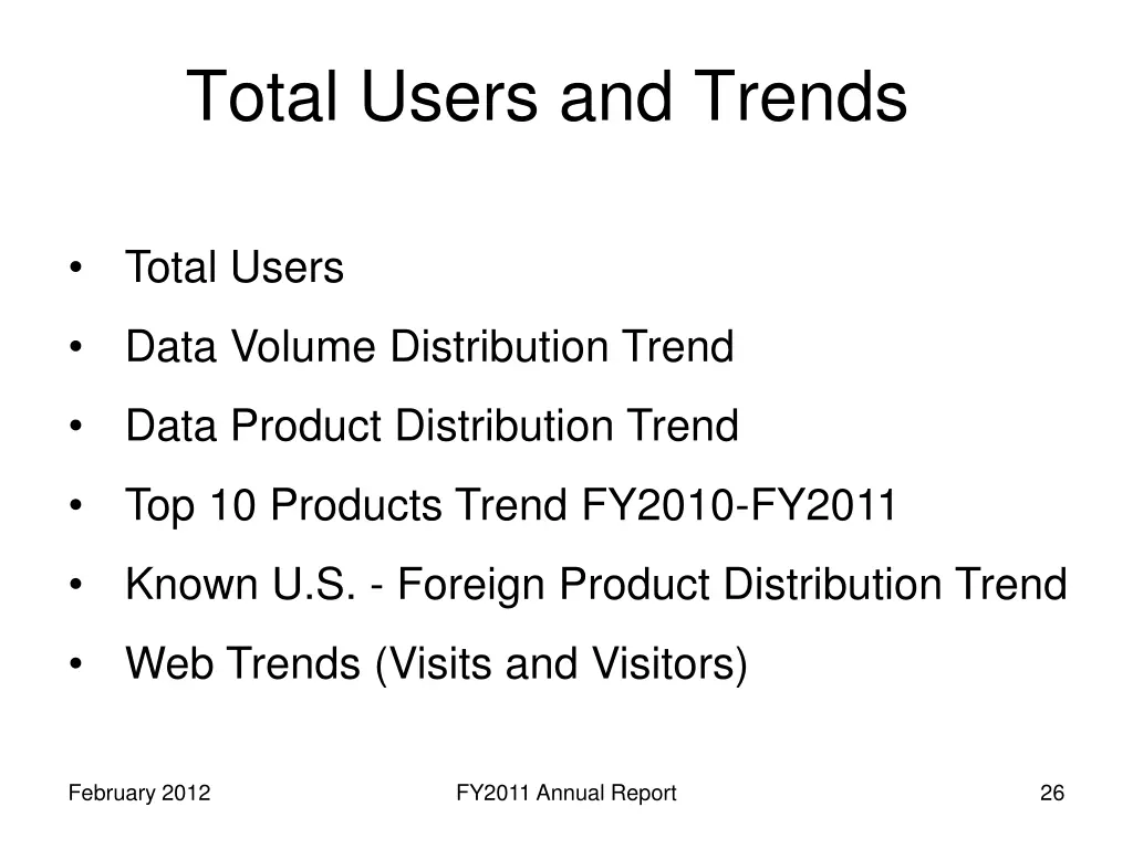 total users and trends