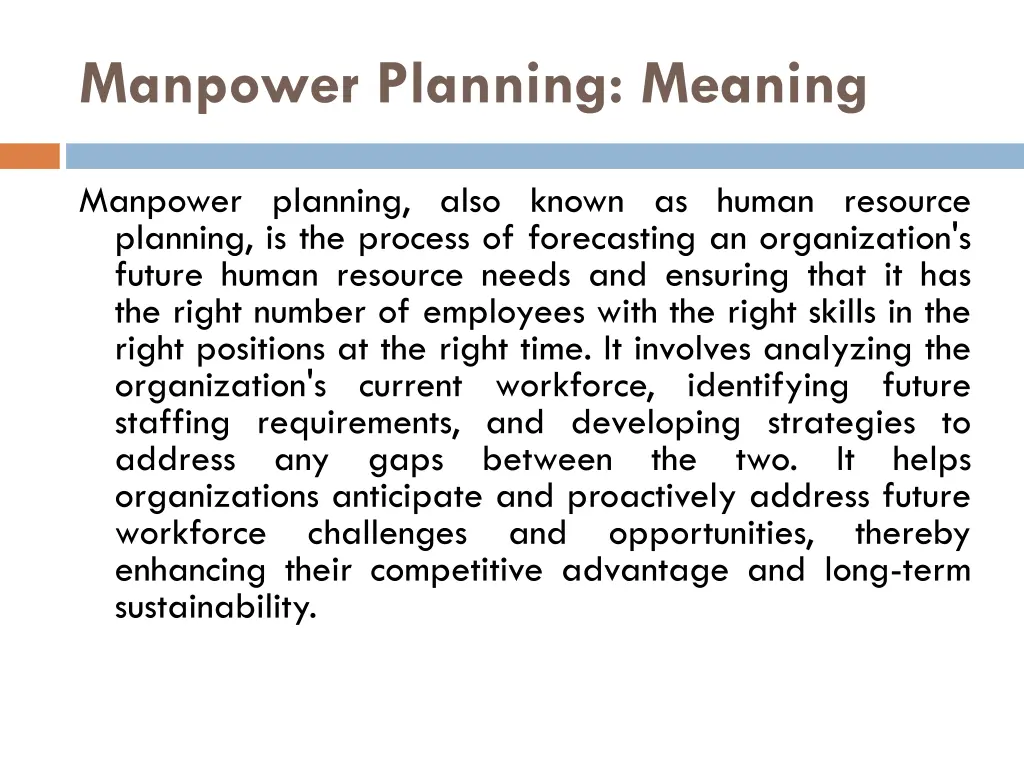 manpower planning meaning