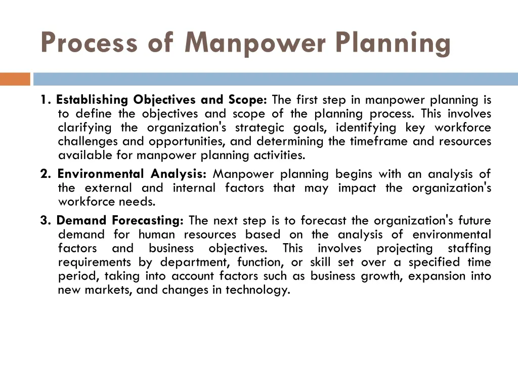process of manpower planning