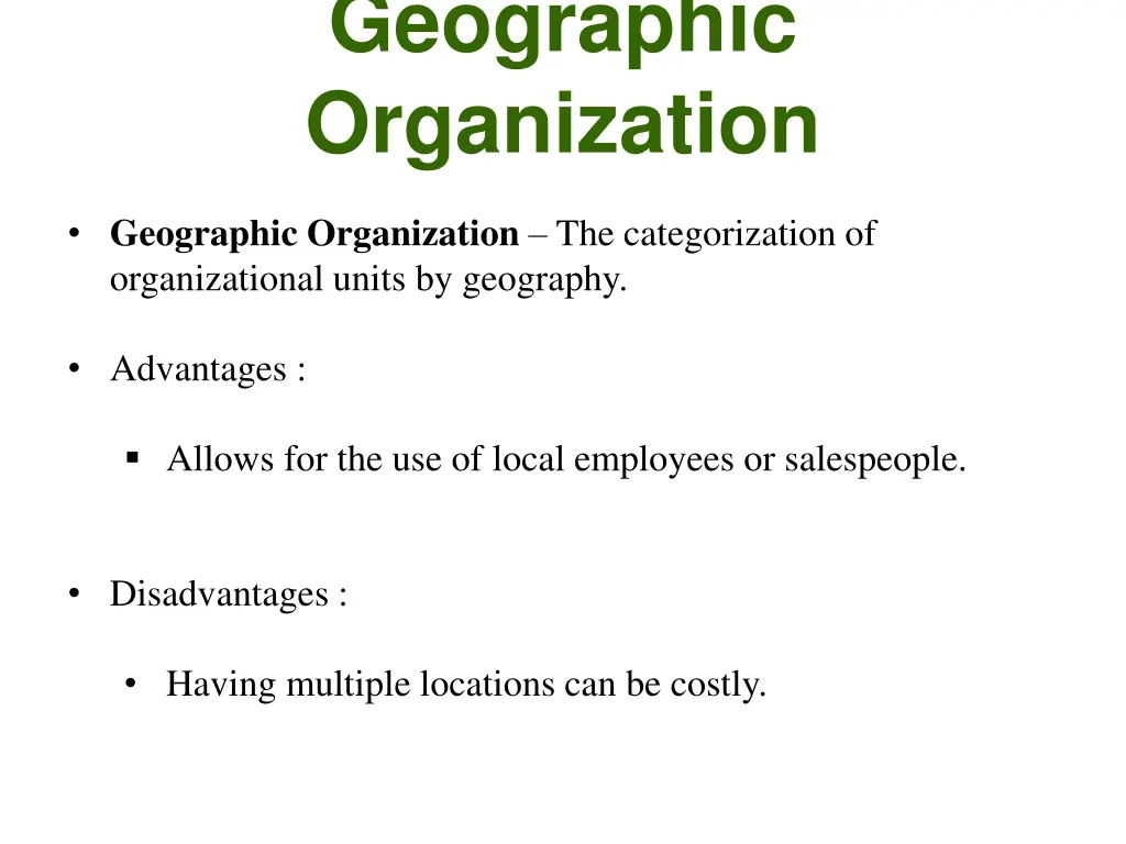 geographic organization