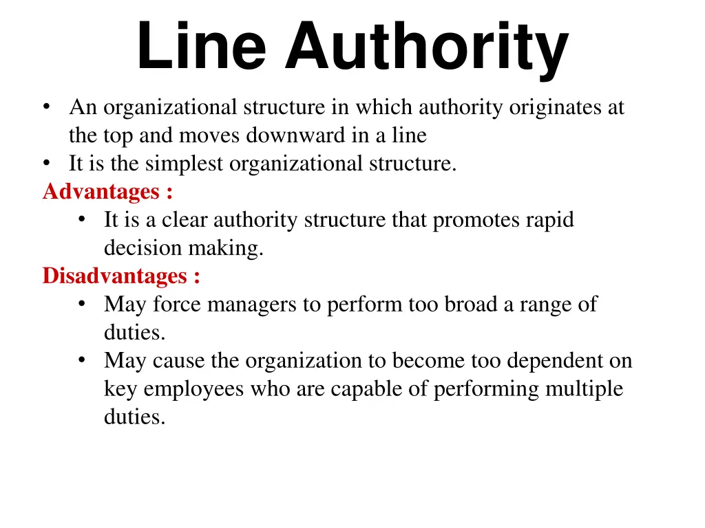 line authority an organizational structure
