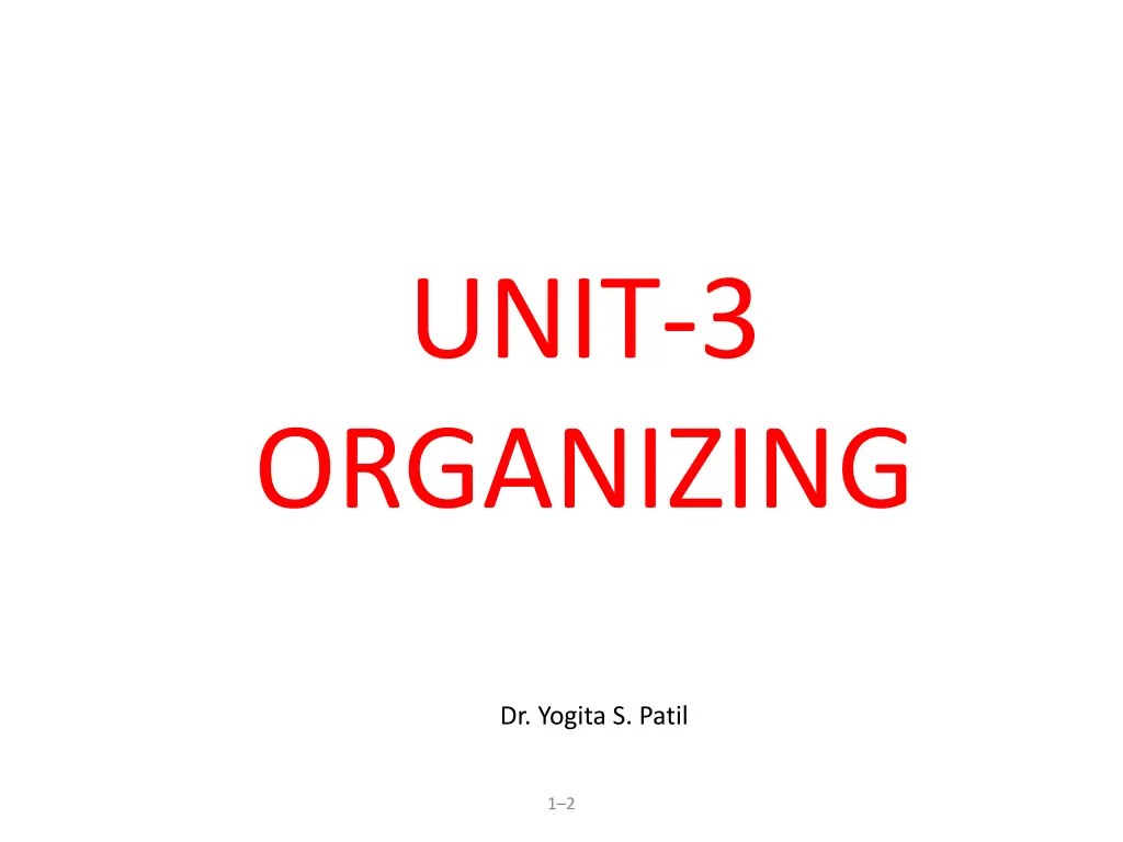 unit 3 organizing