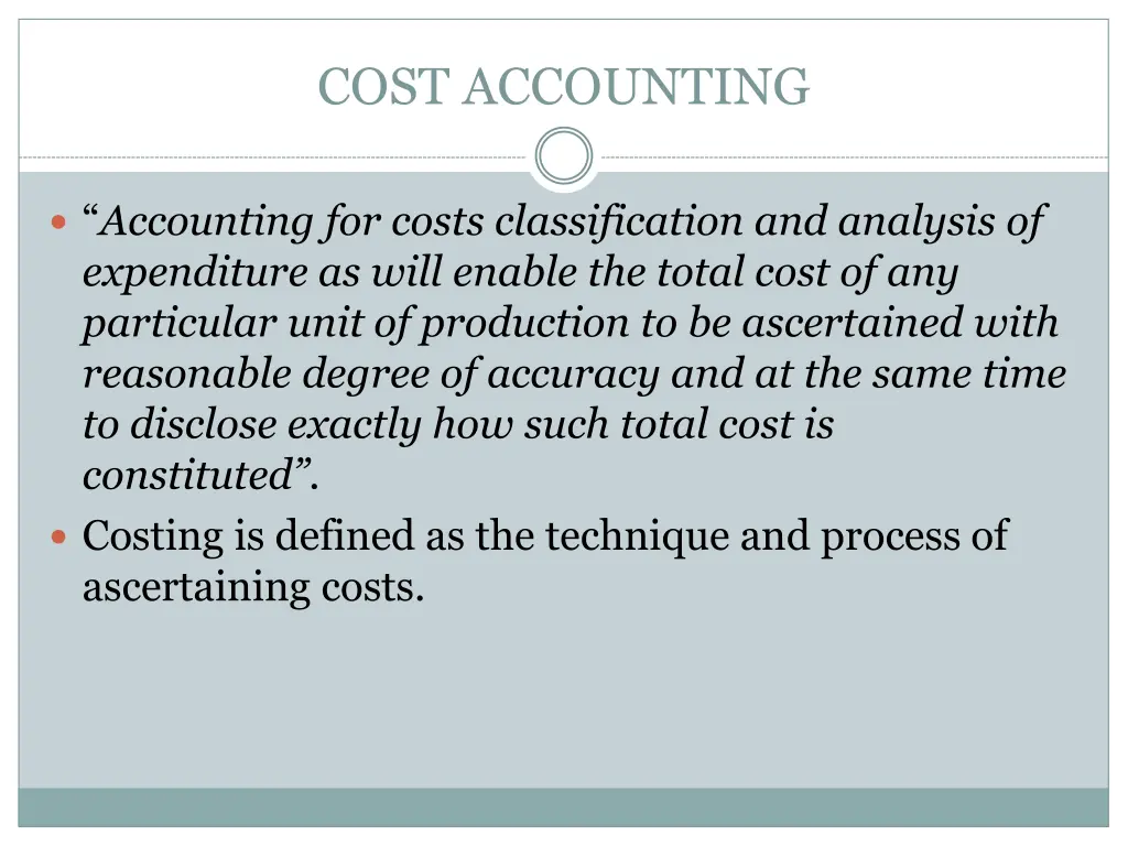 cost accounting