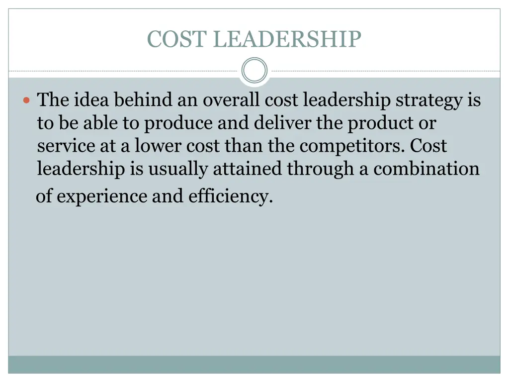 cost leadership