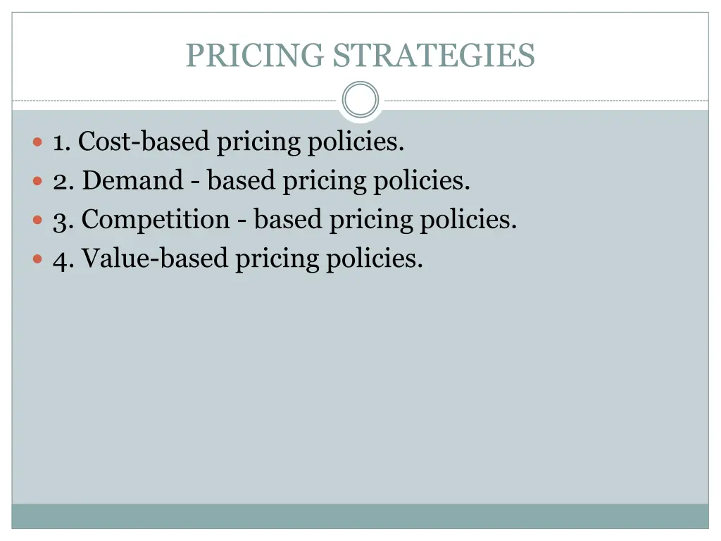 pricing strategies