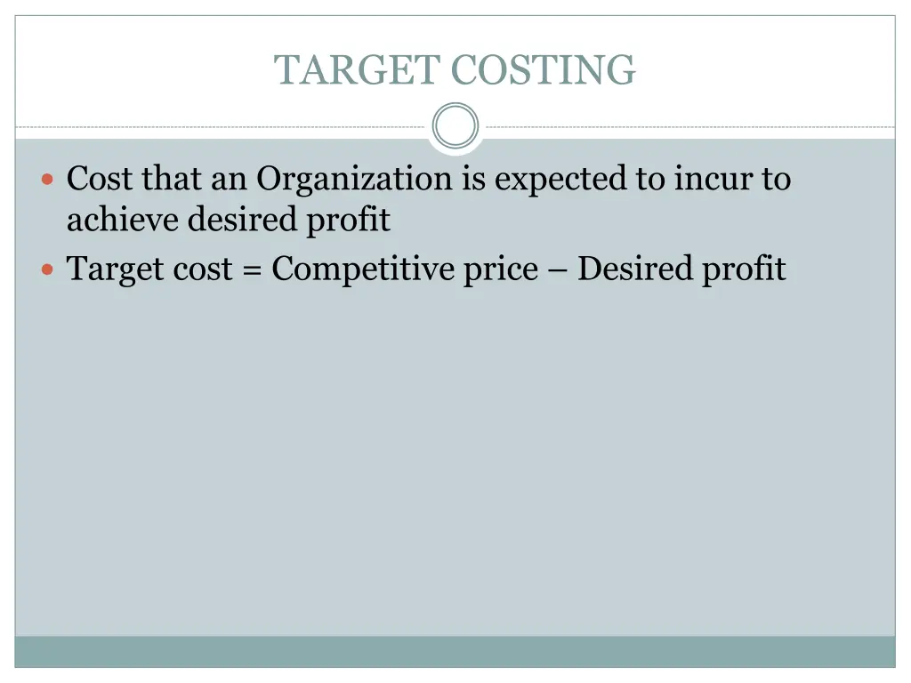 target costing