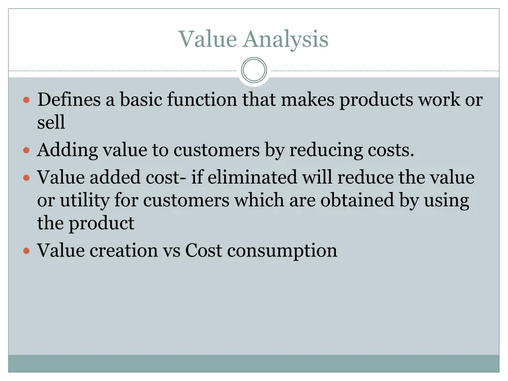 value analysis