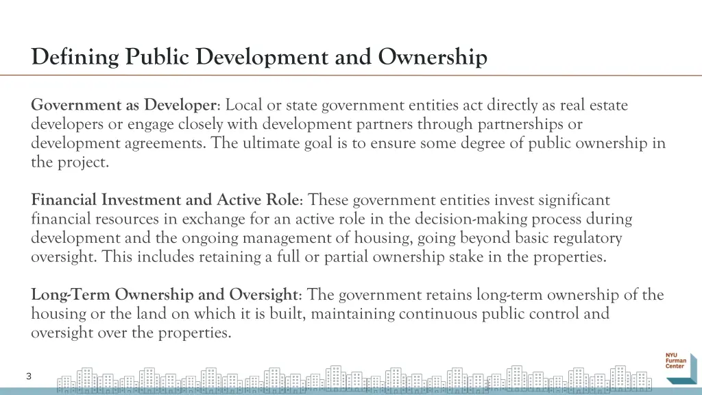 defining public development and ownership