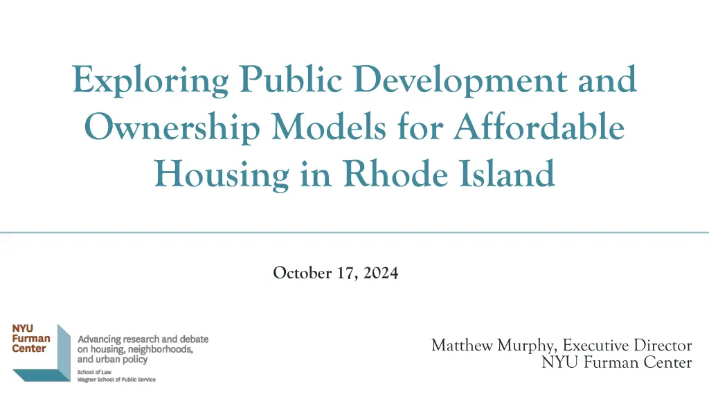 exploring public development and ownership models