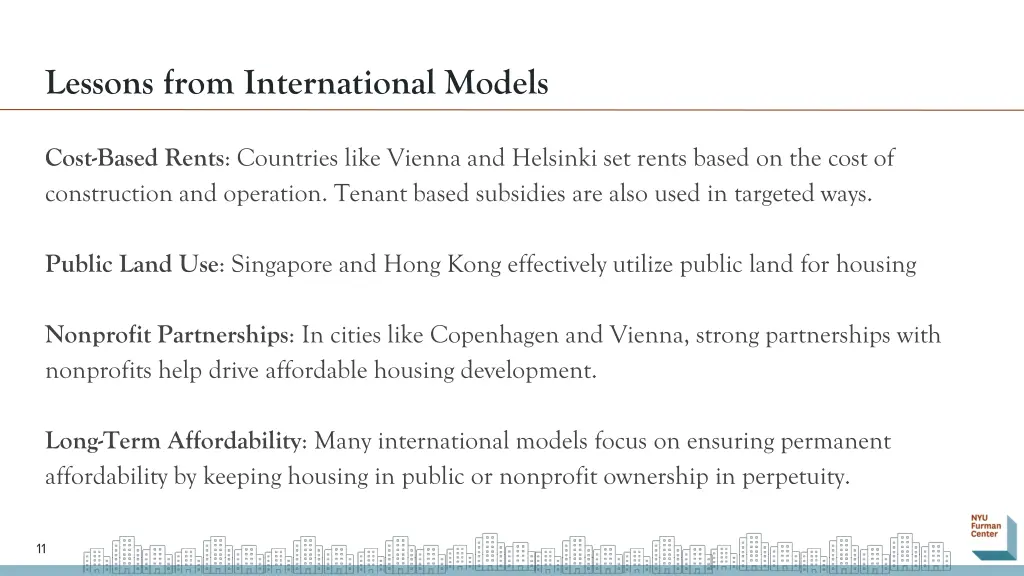 lessons from international models