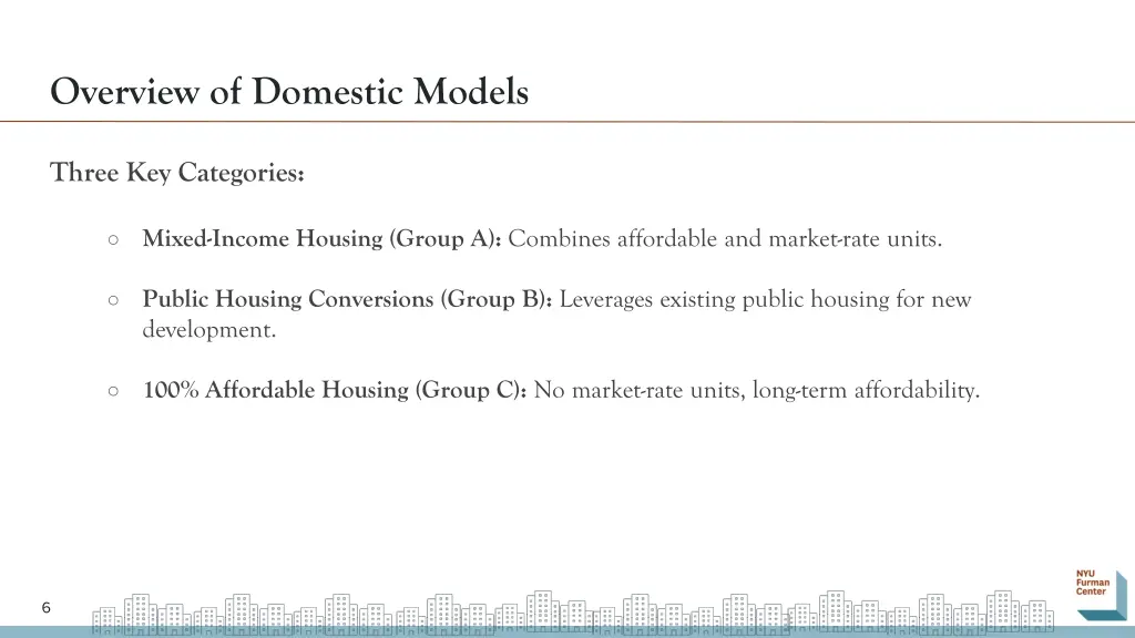 overview of domestic models