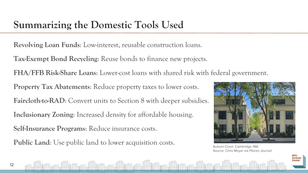 summarizing the domestic tools used