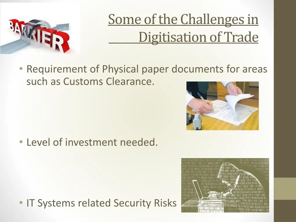 some of the challenges in digitisation of trade