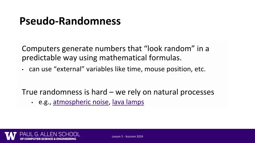 pseudo randomness