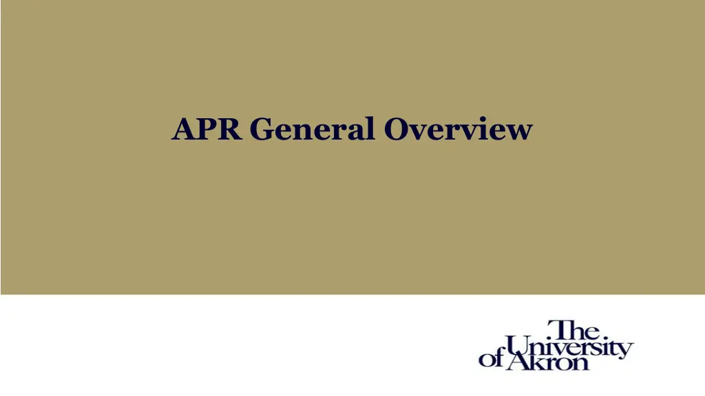 apr general overview