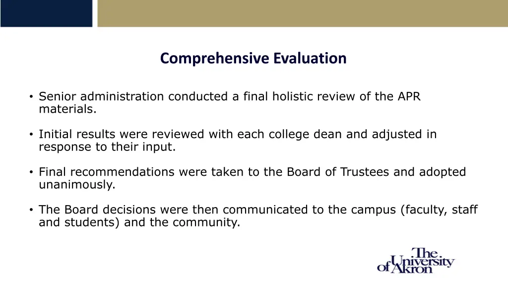 comprehensive evaluation