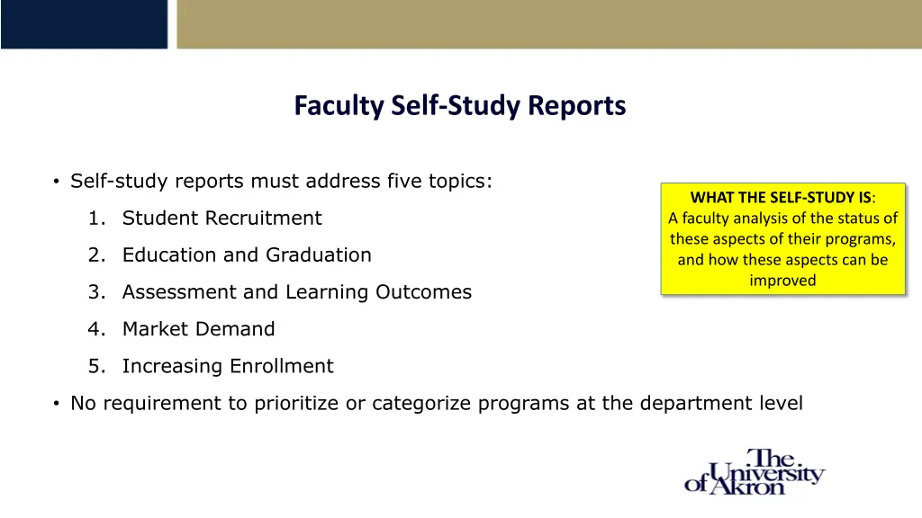 faculty self study reports